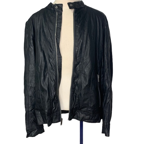 Guess Men’s faux-leather jacket XXL Black - Picture 5 of 14